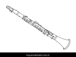 Klarnet boyama sayfası – evde etkinlik, ücretsiz yazdır