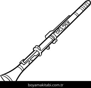 Klarnet boyama sayfası – sevimli karakter, sanatsal çalışma