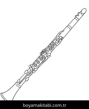 Klarnet boyama sayfası – çocuk aktivitesi, PDF indir