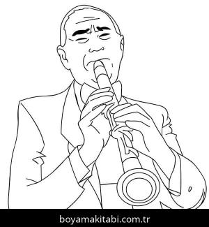 Klarnet boyama sayfası – sanatsal çalışma, çocuklar için