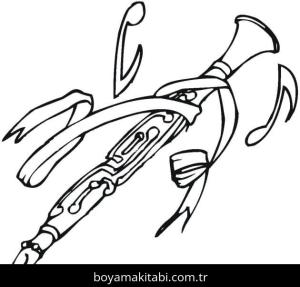 Klarnet boyama sayfası – kolay boyama, eğitici aktivite