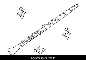 Klarnet boyama sayfası – okul öncesi, evde etkinlik