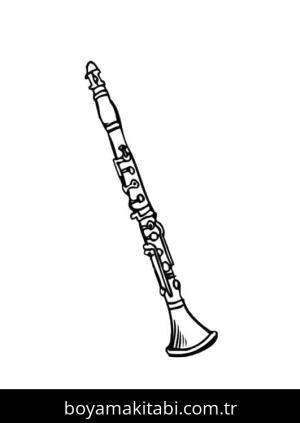 Klarnet boyama sayfası – boyama etkinliği, çocuk aktivitesi