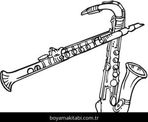 Klarnet boyama sayfası – eğlenceli etkinlik, el becerilerini geliştirir