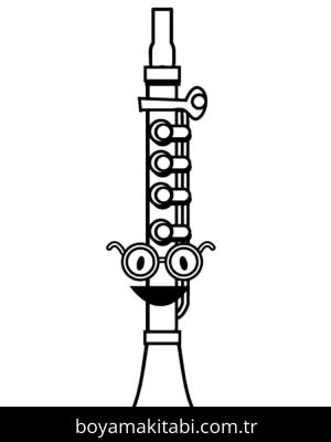 Klarnet boyama sayfası – yaratıcılık, eğlenceli etkinlik