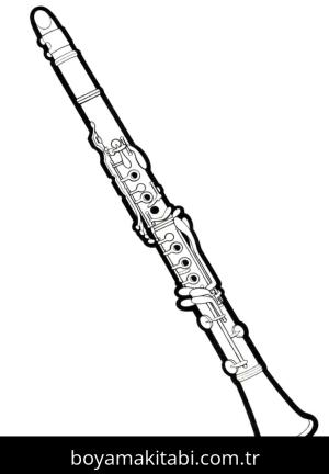 Klarnet boyama sayfası – boyama çalışması, yaratıcılığı geliştirir