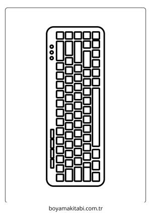 Klavye boyama sayfası – çocuklar için, çizgi film temalı