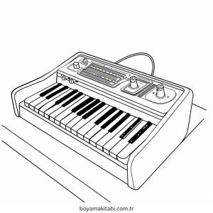 Klavye boyama sayfası – eğlenceli etkinlik, el becerilerini geliştirir