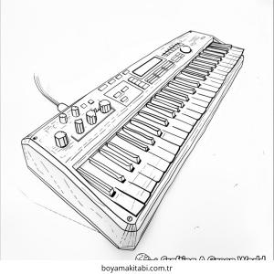Klavye boyama sayfası – okul öncesi, evde etkinlik