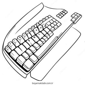 Klavye boyama sayfası – çocuk aktivitesi, PDF indir