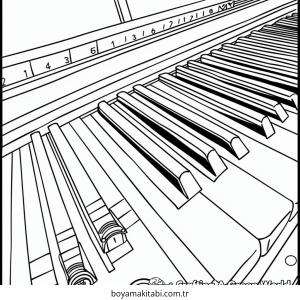 Klavye boyama sayfası – evde etkinlik, ücretsiz yazdır