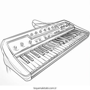 Klavye boyama sayfası – renkli çizimler, okul öncesi