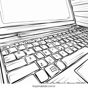 Klavye boyama sayfası – sanatsal çalışma, çocuklar için
