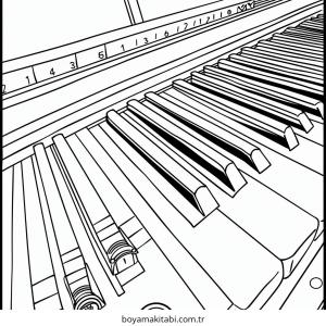 Klavye boyama sayfası – okul öncesi, evde etkinlik