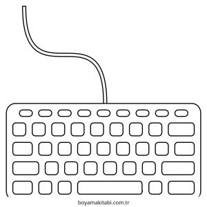 Klavye boyama sayfası – çocuk aktivitesi, PDF indir