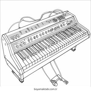 Klavye boyama sayfası – keyifli zaman, renkli çizimler