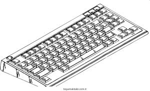 Klavye boyama sayfası – kolay boyama, eğitici aktivite