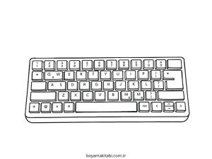 Klavye boyama sayfası – sevimli karakter, sanatsal çalışma