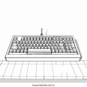 Klavye boyama sayfası – boyama etkinliği, çocuk aktivitesi