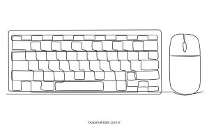 Klavye boyama sayfası – kolay boyama, eğitici aktivite