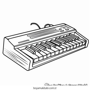 Klavye boyama sayfası – sanatsal çalışma, çocuklar için