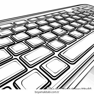 Klavye boyama sayfası – eğlenceli etkinlik, el becerilerini geliştirir