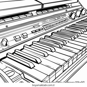 Klavye boyama sayfası – sanatsal çalışma, çocuklar için