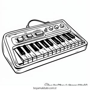 Klavye boyama sayfası – evde etkinlik, ücretsiz yazdır