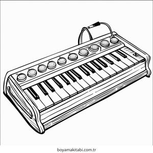 Klavye boyama sayfası – ücretsiz yazdır, boyama etkinliği