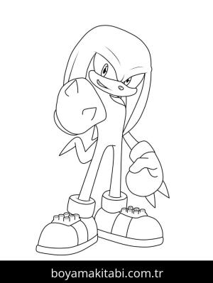 Knuckles boyama sayfası – basit çizim, kolay boyama