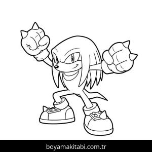 Knuckles boyama sayfası – boyama etkinliği, çocuk aktivitesi