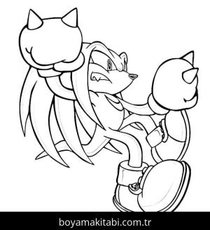 Knuckles boyama sayfası – basit çizim, kolay boyama
