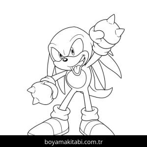 Knuckles boyama sayfası – yaratıcılığı geliştirir, keyifli zaman
