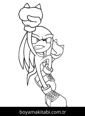 Knuckles boyama sayfası – keyifli zaman, renkli çizimler
