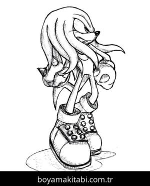 Knuckles boyama sayfası – eğitici aktivite, yaratıcılık