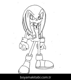 Knuckles boyama sayfası – boyama çalışması, yaratıcılığı geliştirir