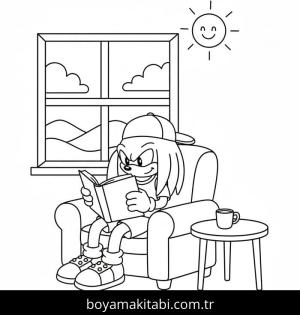 Knuckles boyama sayfası – kolay boyama, eğitici aktivite