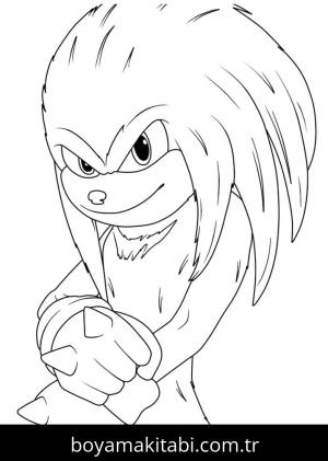 Knuckles boyama sayfası – yaratıcılık, eğlenceli etkinlik