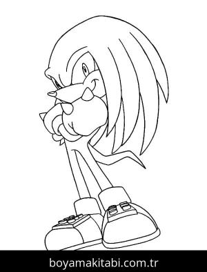 Knuckles boyama sayfası – keyifli zaman, renkli çizimler