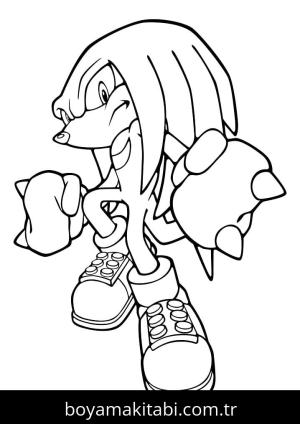 Knuckles boyama sayfası – keyifli zaman, renkli çizimler