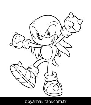 Knuckles boyama sayfası – PDF indir, sevimli karakter