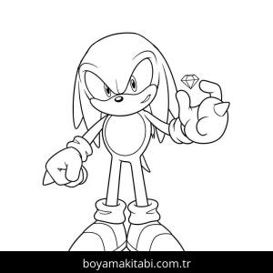 Knuckles boyama sayfası – yaratıcılığı geliştirir, keyifli zaman