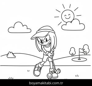Knuckles boyama sayfası – çocuk aktivitesi, PDF indir