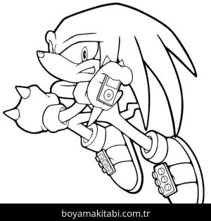 Knuckles boyama sayfası – çocuk aktivitesi, PDF indir