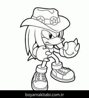 Knuckles boyama sayfası – renkli çizimler, okul öncesi