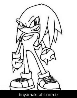 Knuckles boyama sayfası – sevimli karakter, sanatsal çalışma