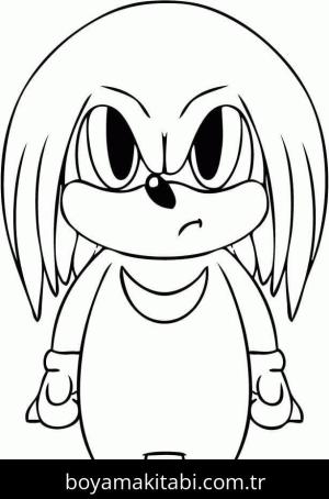 Knuckles boyama sayfası – evde etkinlik, ücretsiz yazdır