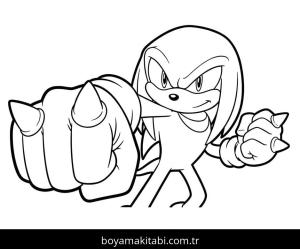 Knuckles boyama sayfası – boyama etkinliği, çocuk aktivitesi