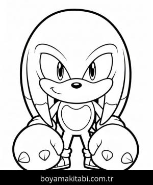 Knuckles boyama sayfası – evde etkinlik, ücretsiz yazdır