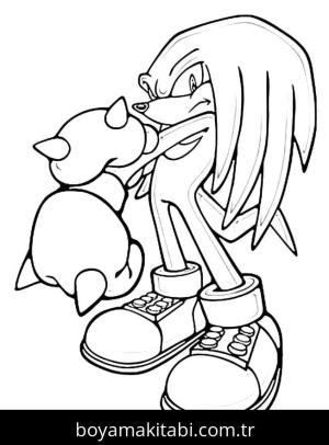 Knuckles boyama sayfası – kolay boyama, eğitici aktivite